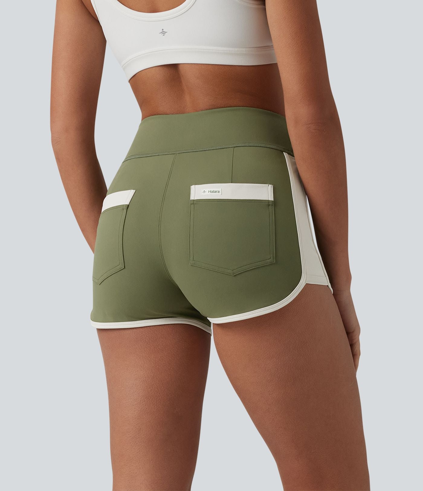 Short de sport SoftlyZero™ Airy 6,5 cm taille haute effet frais InstantCool color block, avec poches, protection solaire UPF50+