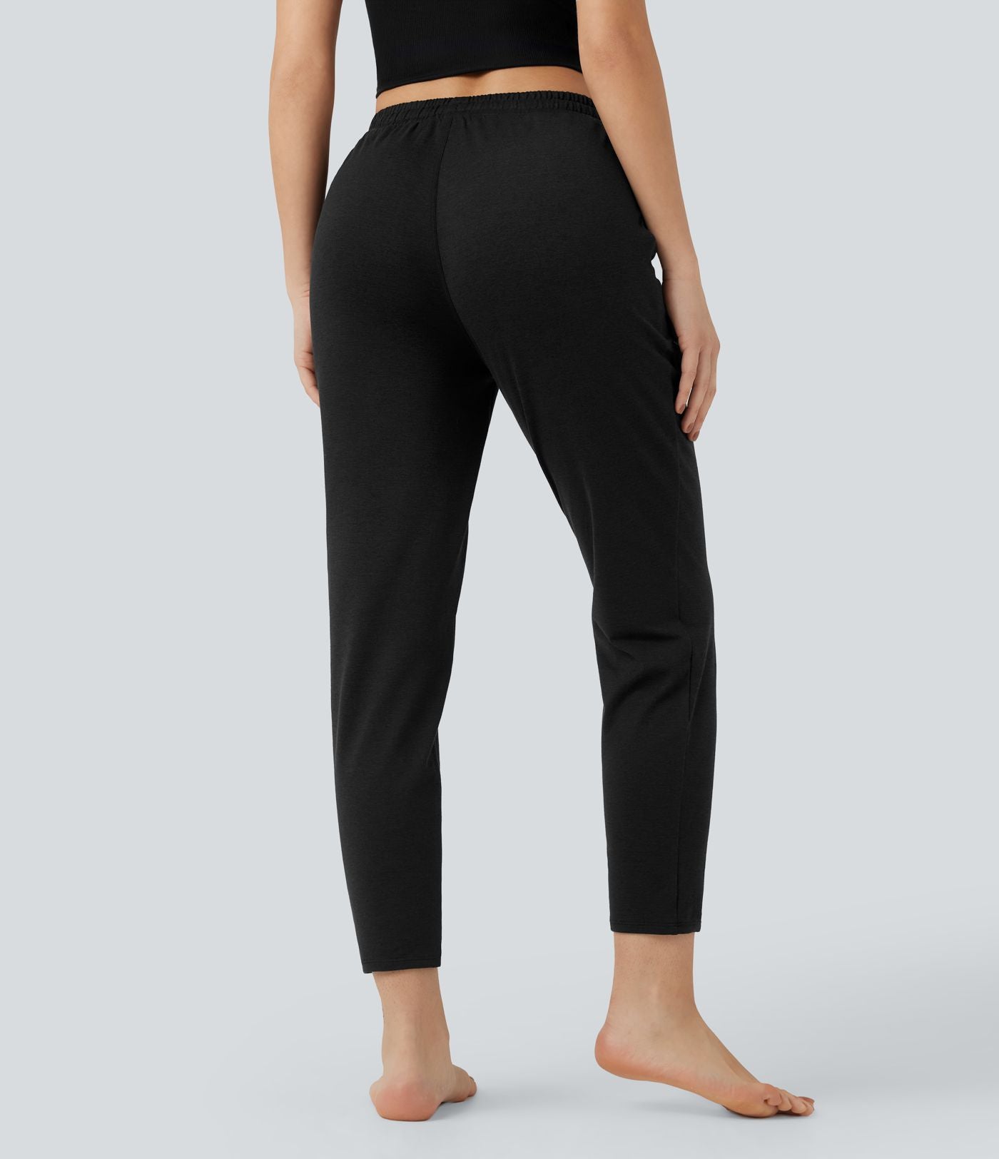 Pantalon jogging détente thermique chiné taille mi-haute séchage rapide avec cordon et poches - UPF40+