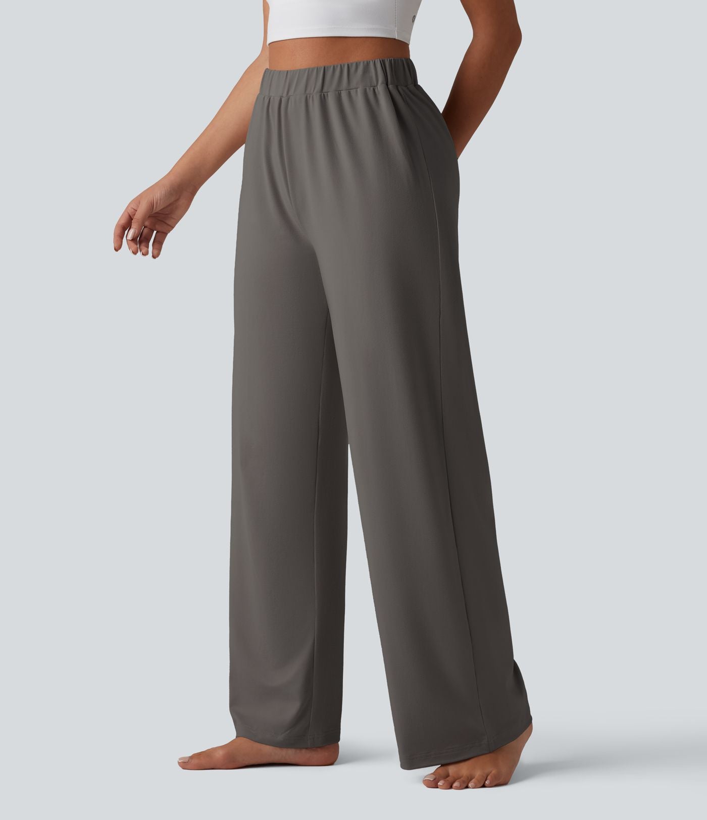 Pantalon de détente ample taille haute