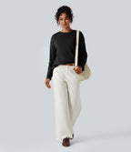 T-shirt coton col rond manches longues