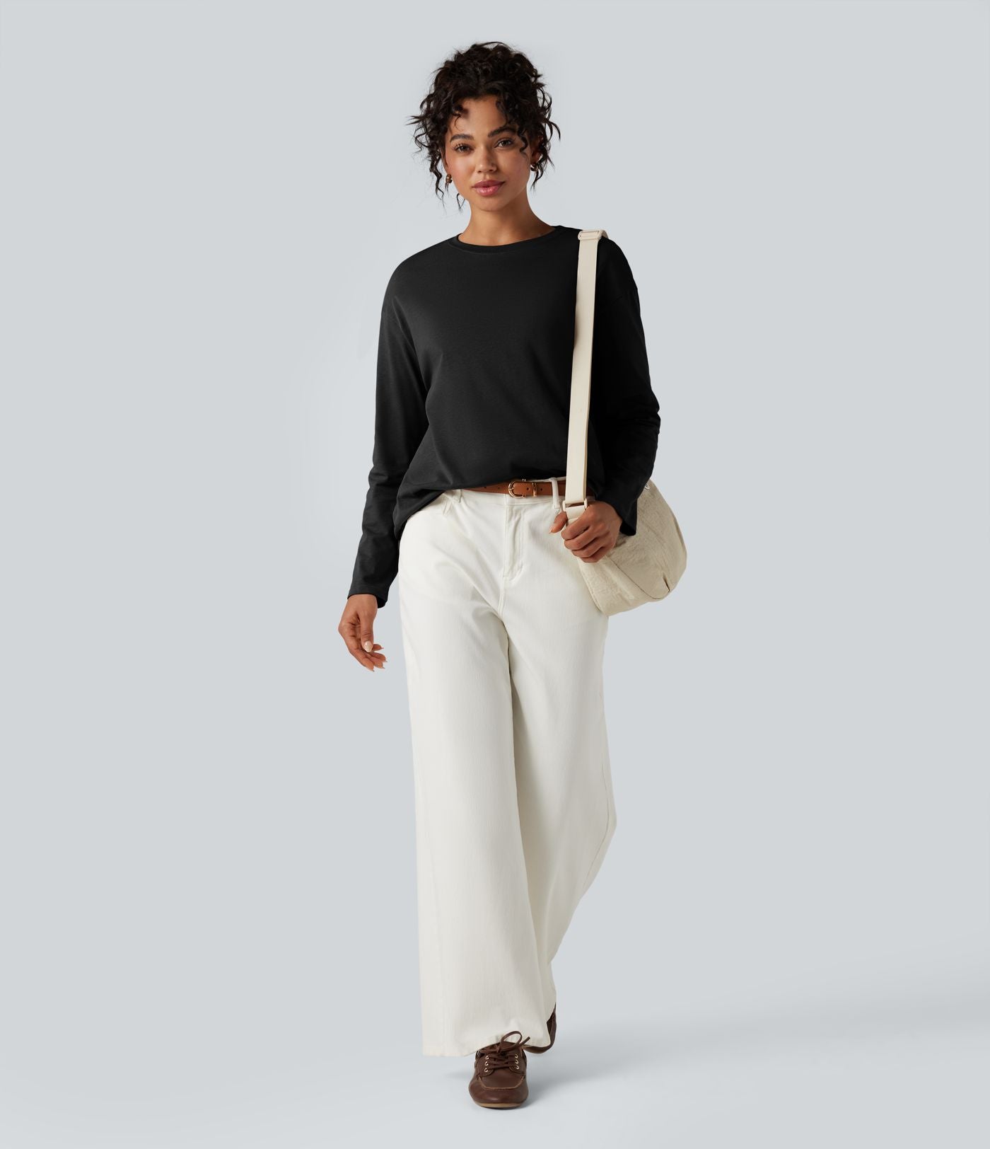 T-shirt coton col rond manches longues