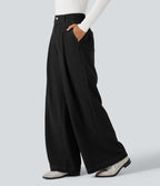 Pantalon baggy taille haute avec poches