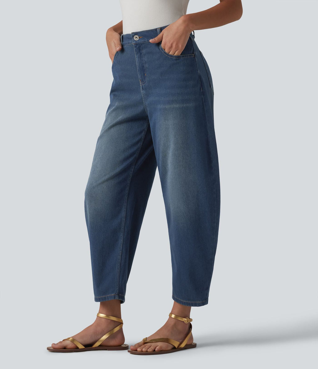 Halara Flex™ Jean barrel coupe tonneau taille mi-haute avec poches