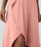 Jupe Longue Casual Breezeful™ Taille Haute à Volants 2en1 Fluide Sèchement Rapide Quotidien Maxi