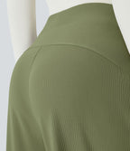 Halara Flex™ Pantalon Tailleur Évasé à Taille Haute Sculptant la Silhouette avec Poches Latérales Micro Waffle