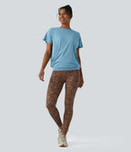 Haut de sport col rond manches courtes effet frais InstantCool avec fronces, protection solaire UPF50+