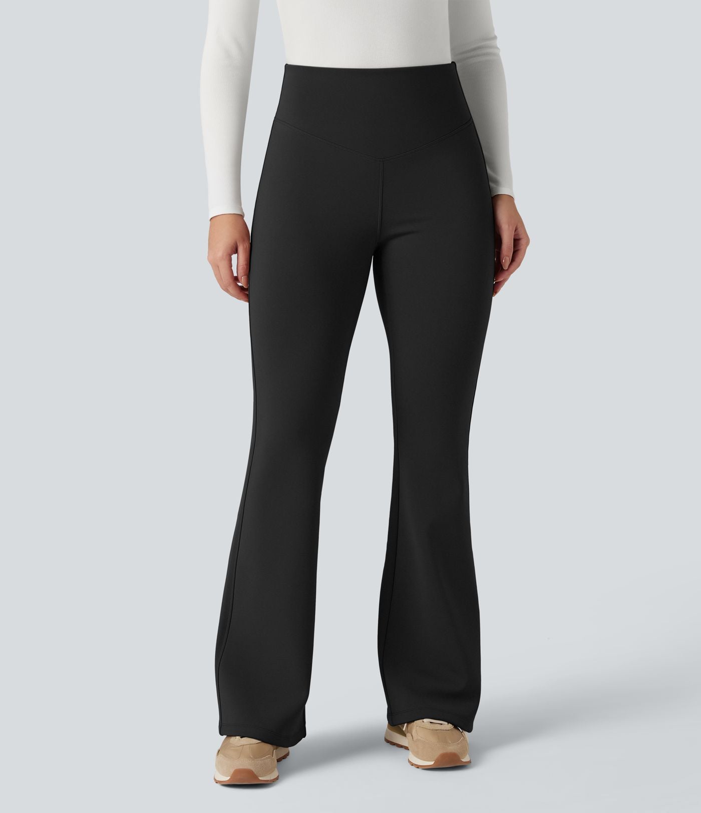 Pantalon yoga évasé polaire taille haute