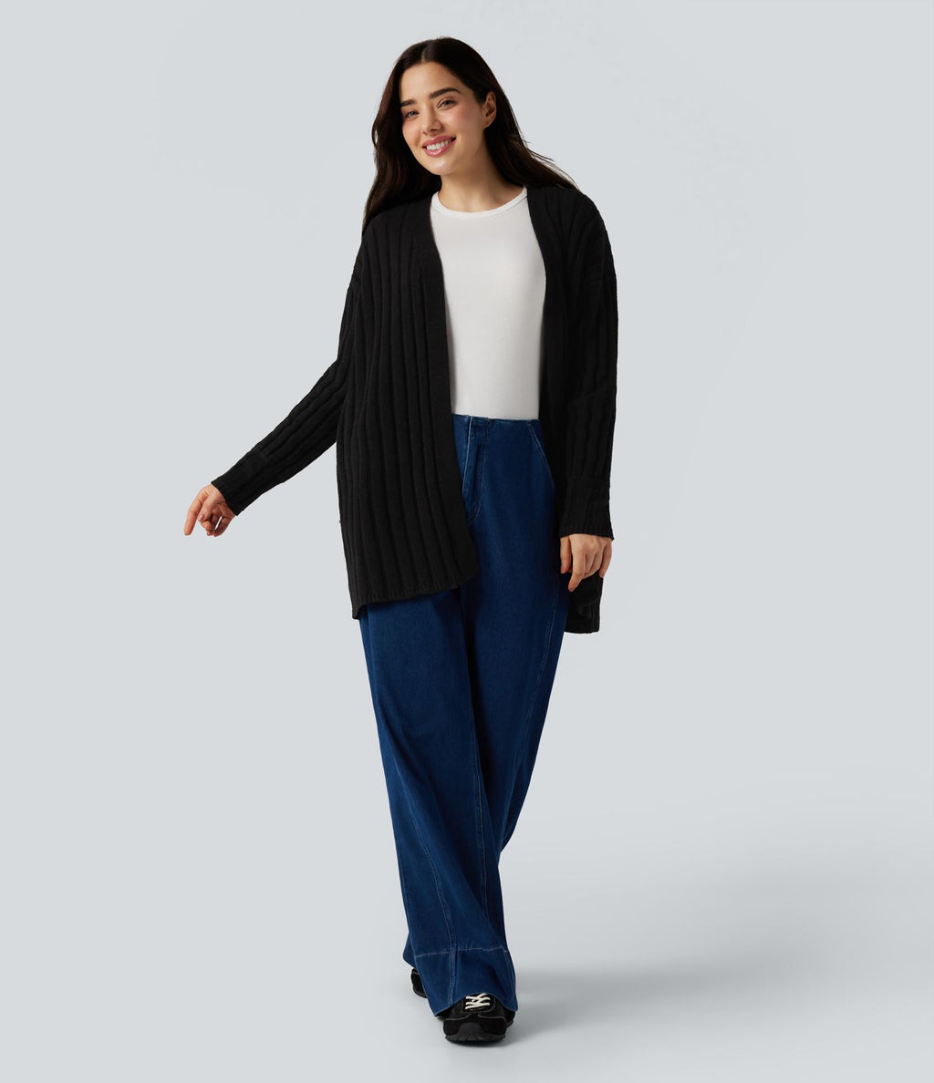 Cardigan décontracté à manches longues avec poches