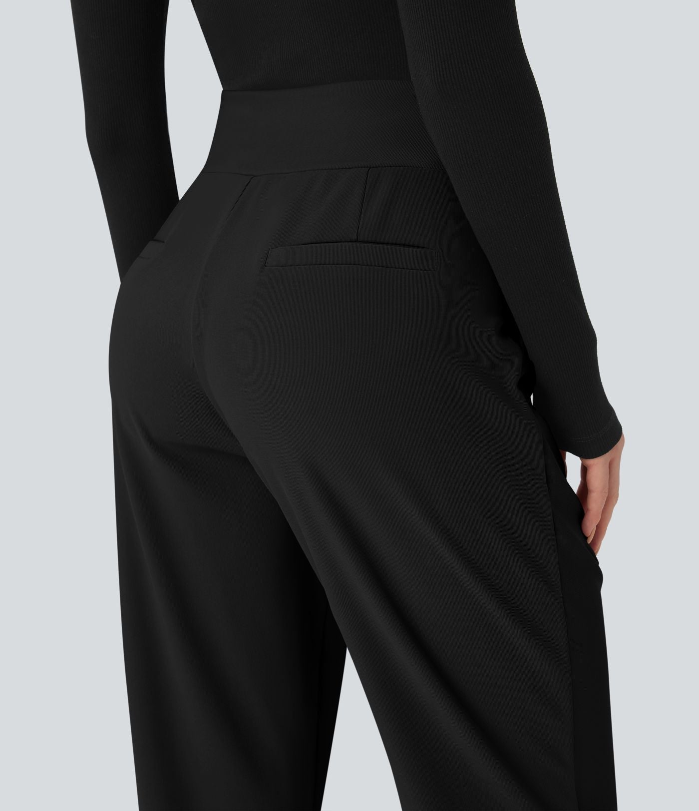 Pantalon tailleur fuselé Halara Flex™ taille mi-haute micro gaufré gainant avec poches