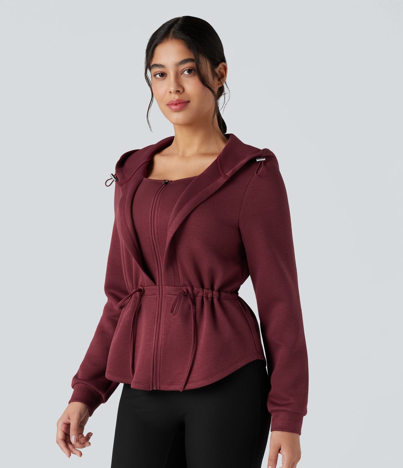 Veste de sport SpacerTek™ à capuche, manches longues, ourlet arrondi
