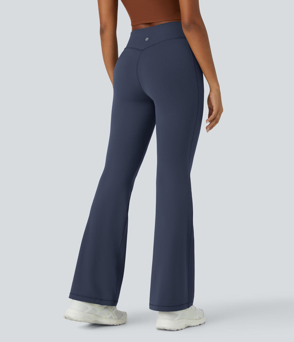 Pantalon évasé pleine longueur de course gainant taille mi-haute avec poches Halara UltraSculpt™