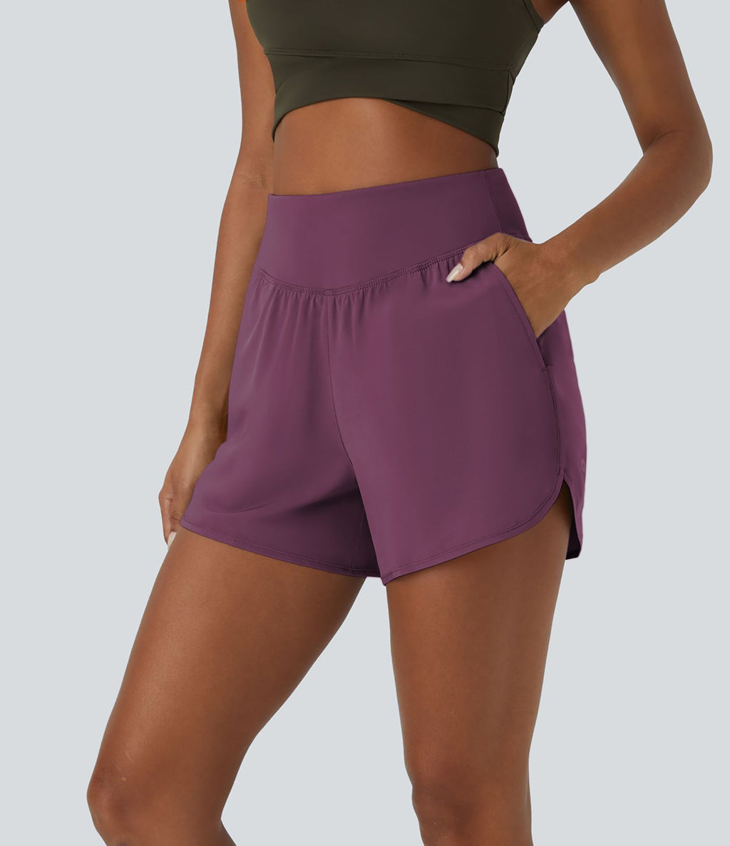 Breezeful™ Shorts 10cm Casual à Séchage Rapide Taille Haute et Poche Latérale