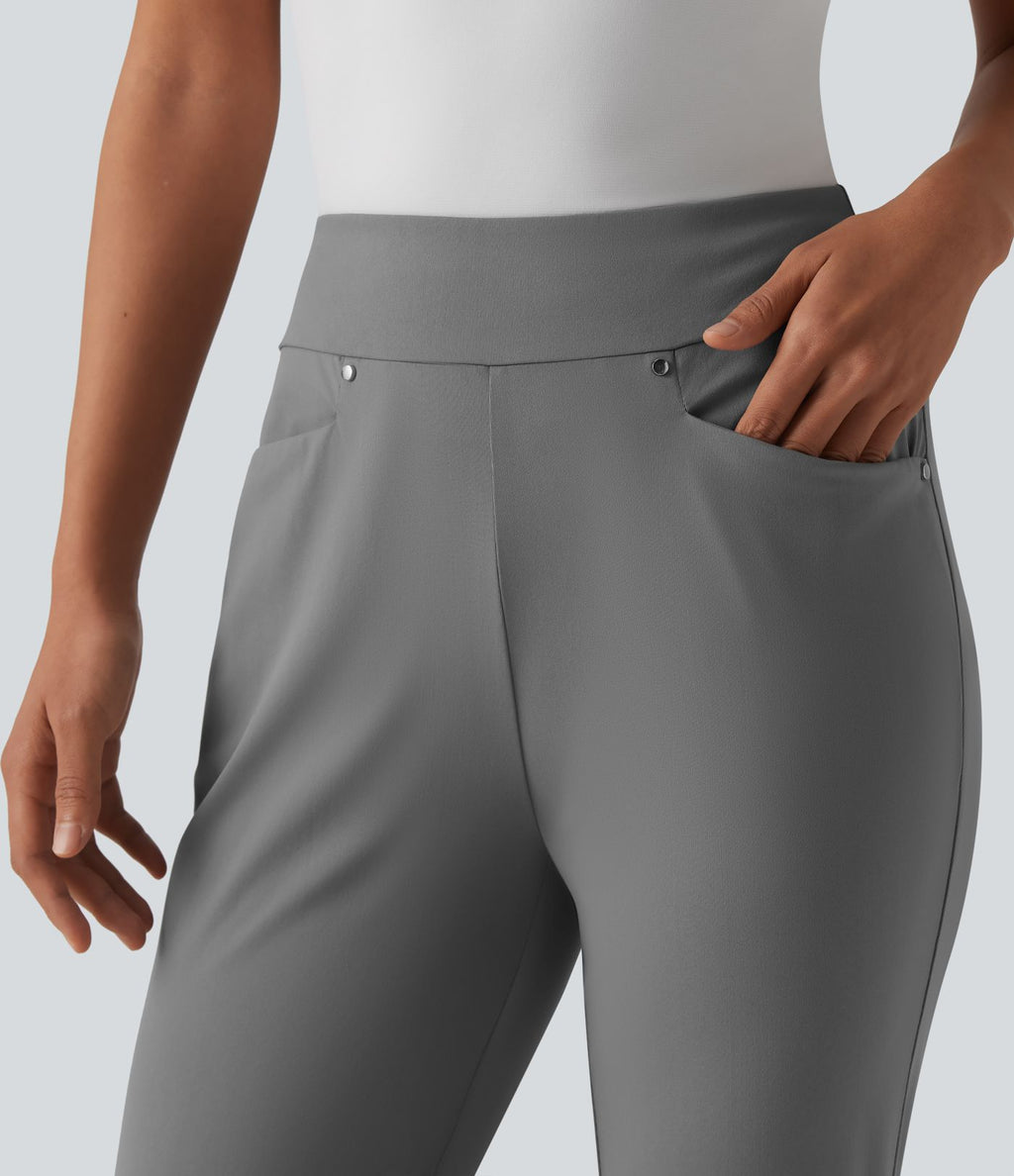 Pantalon de golf fuselé taille haute avec poches