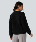 Pull col tailleur manches raglan longues avec poches
