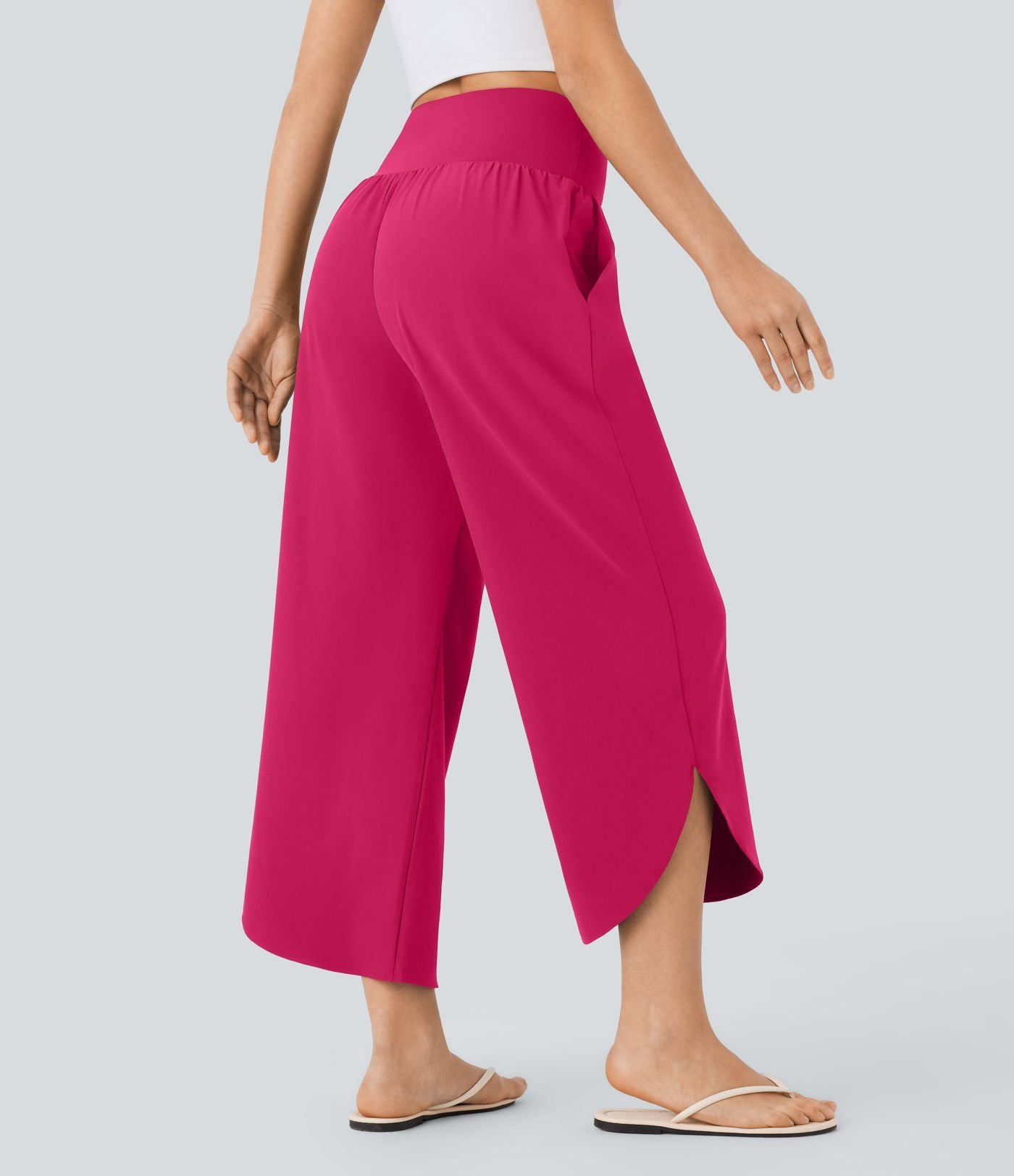 Pantalon fluide resort Breezeful™ à séchage rapide, coupe fendue et effet ventre plat