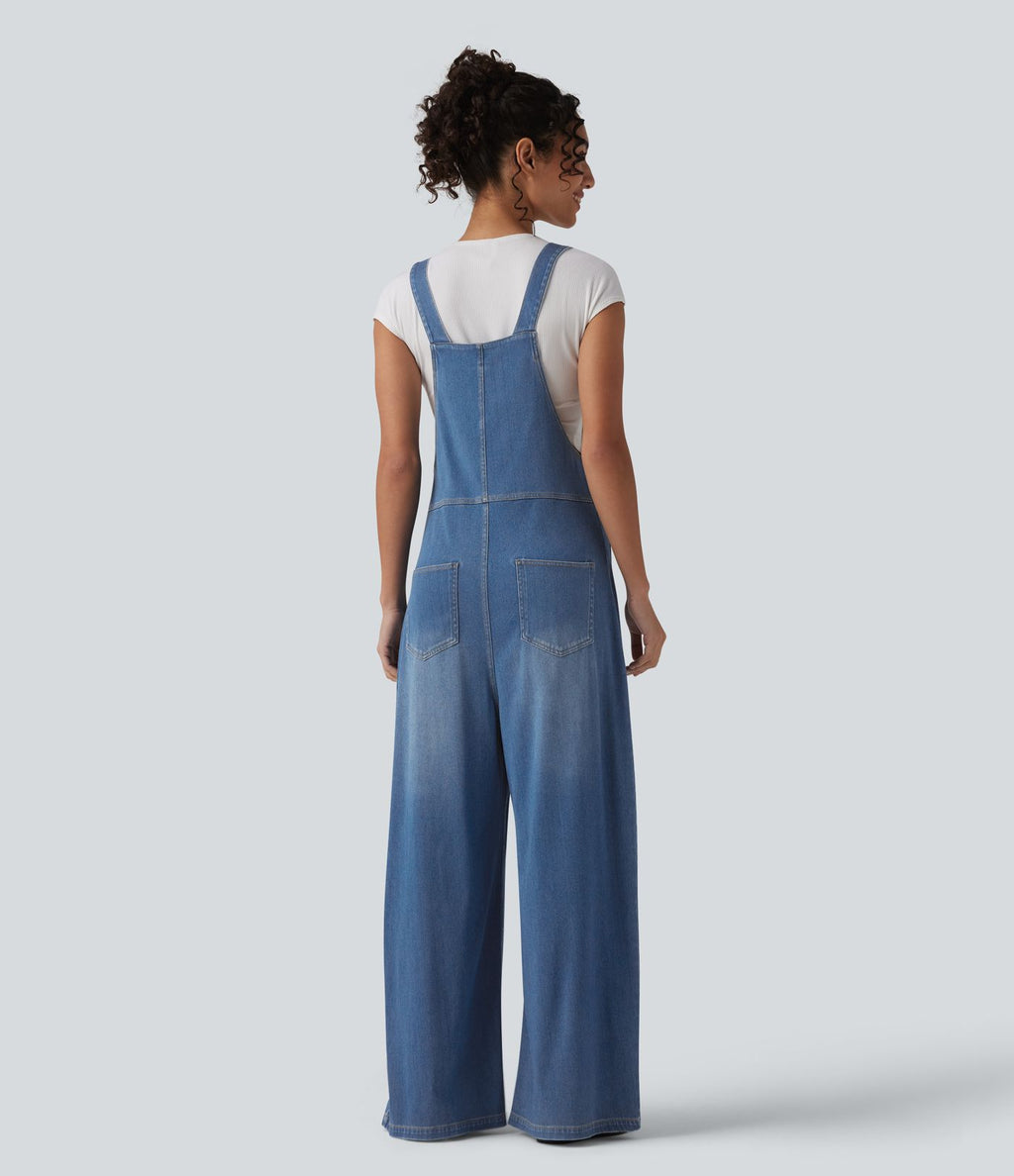 Halara Flex™ Salopette casual ample en lyocell drapé lavé bretelles réglables avec poches