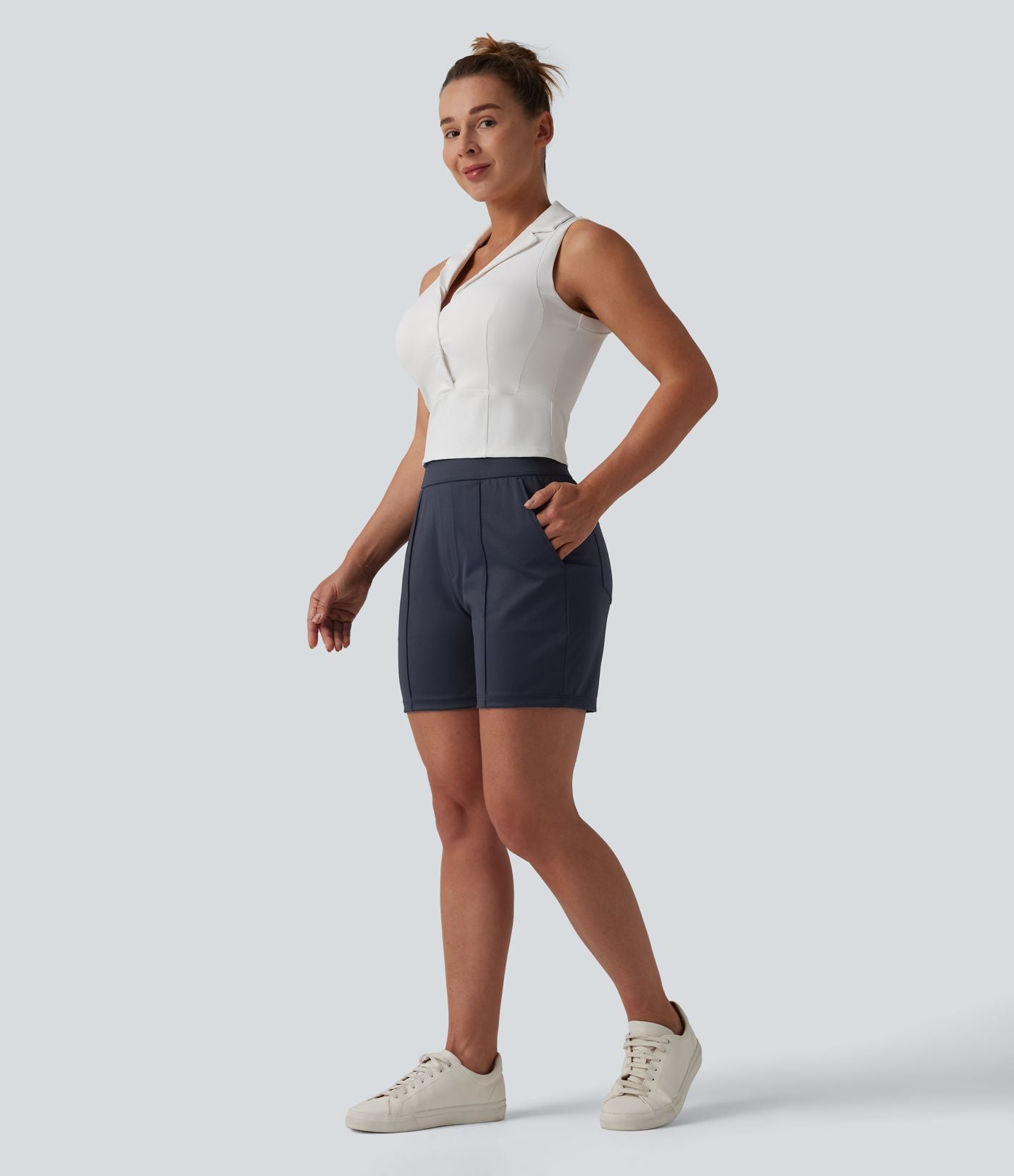 Short de golf séchage rapide taille mi-haute avec poches 12,5 cm - Golf Tee - UPF40+