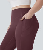 Pantalon de yoga à coupe bootcut gainant galbant taille haute grande taille avec effet scrunch et poches Halara UltraSculpt™