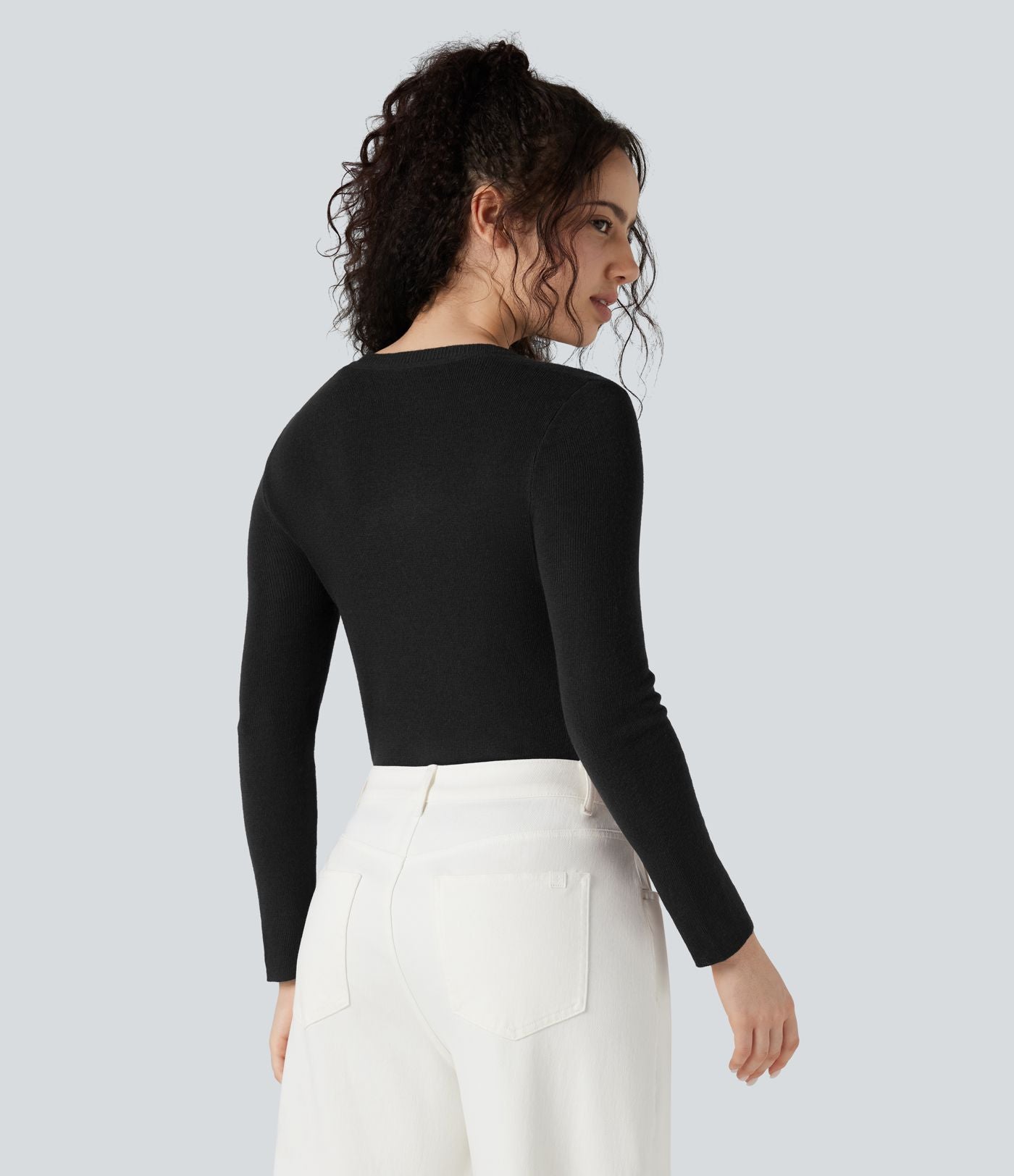 Pull col U manches longues