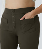 Pantalon coupe droite grande taille taille haute DayStretch avec poches