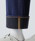 Jean décontracté Halara Flex™ effet chevron taille haute, jambes larges, ourlet roulotté et poches multiples