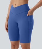 SoftlyZero™ Short cycliste de yoga croisé taille haute 23 cm avec poches - UPF50+