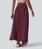 Breezeful™ Jupe maxi décontractée fluide taille haute à séchage rapide avec poches