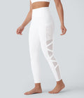Legging de yoga 7/8 SpeedWave™ taille haute avec poches latérales et empiècements en mesh contrastés à séchage rapide