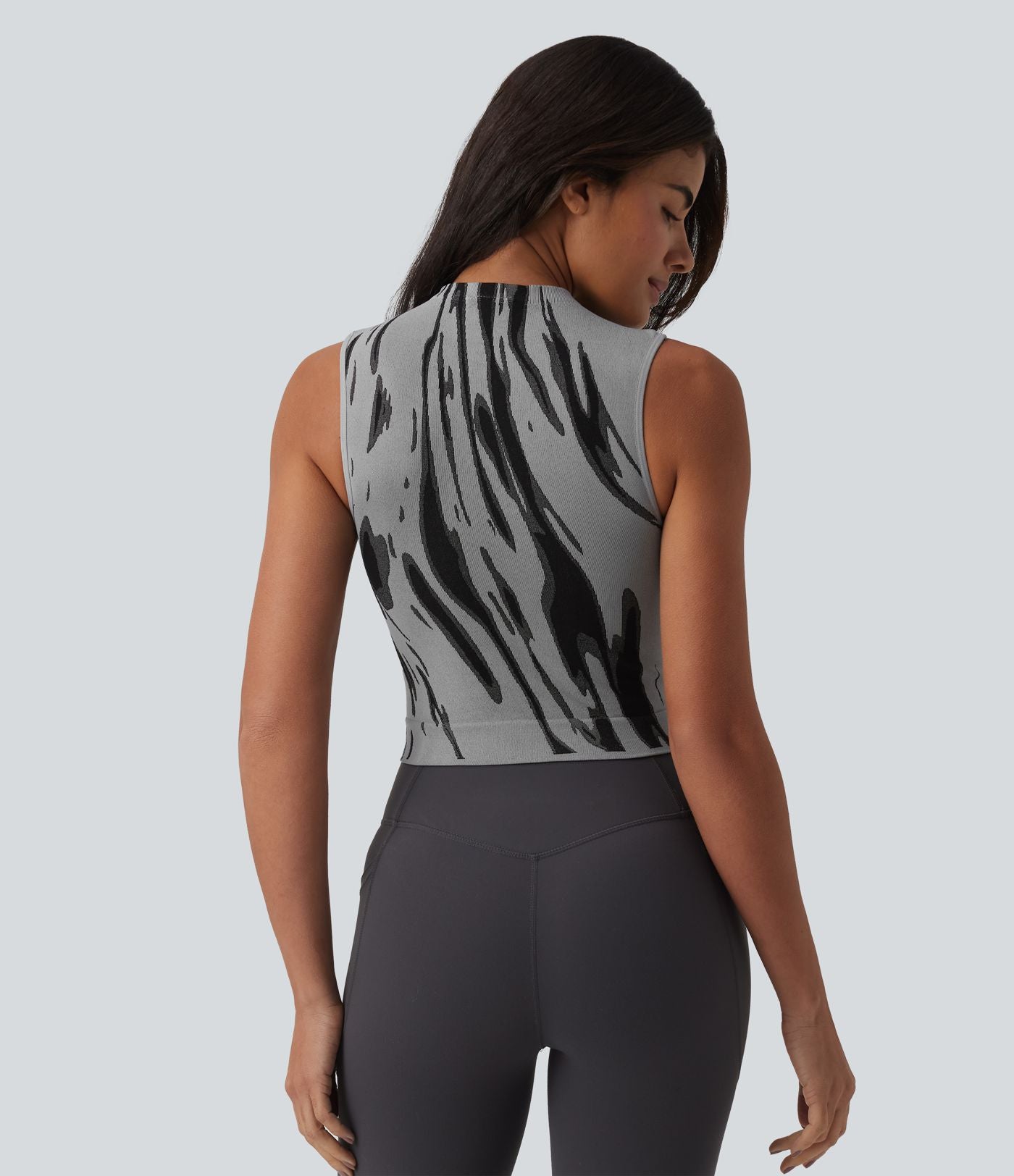 OneForm Débardeur de yoga sans couture col cheminée color block Seamless Flow