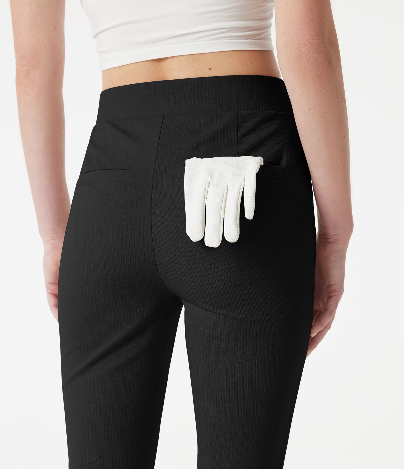 Pantalon corsaire de golf slim à chevrons taille haute avec poches