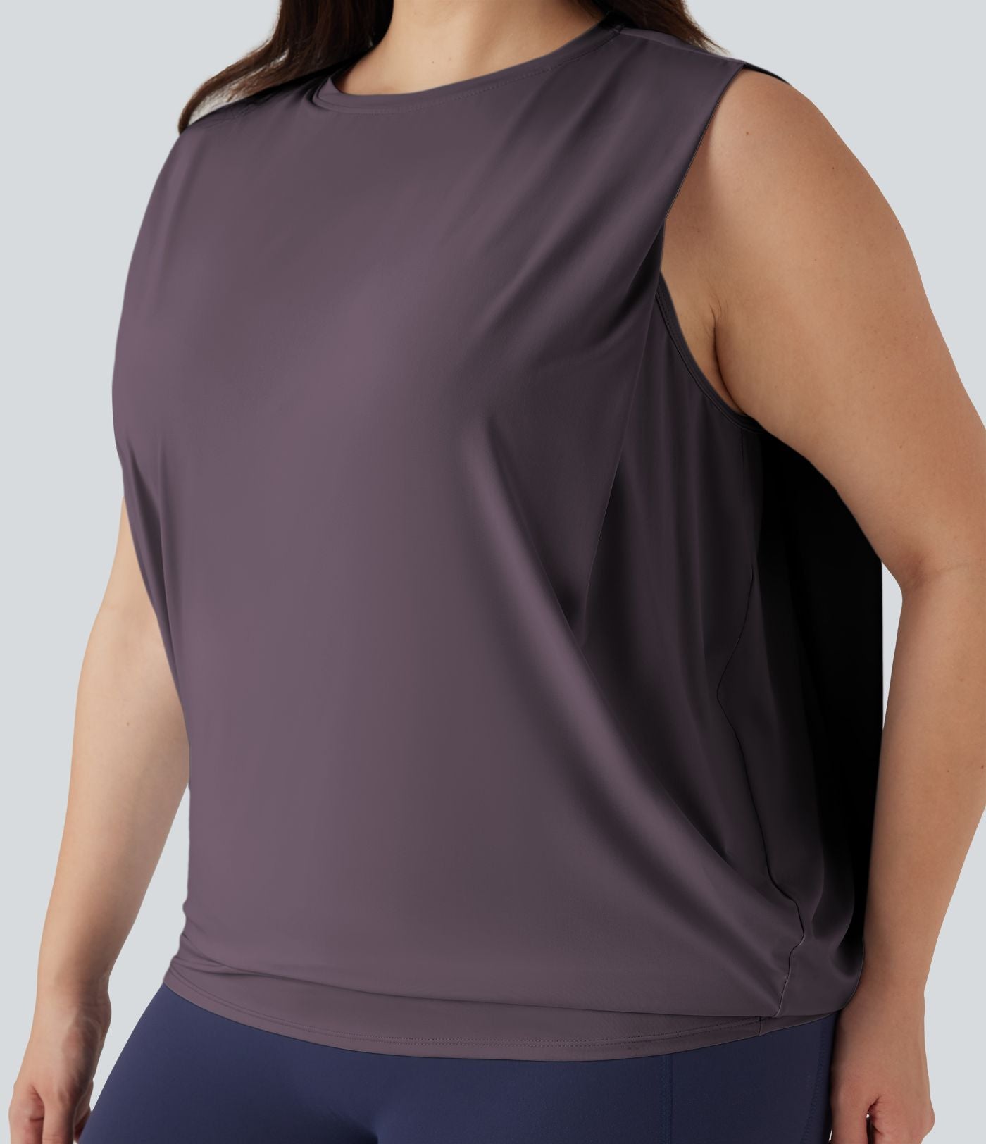 Débardeur yoga grande taille col rond Cool Touch - UPF50+