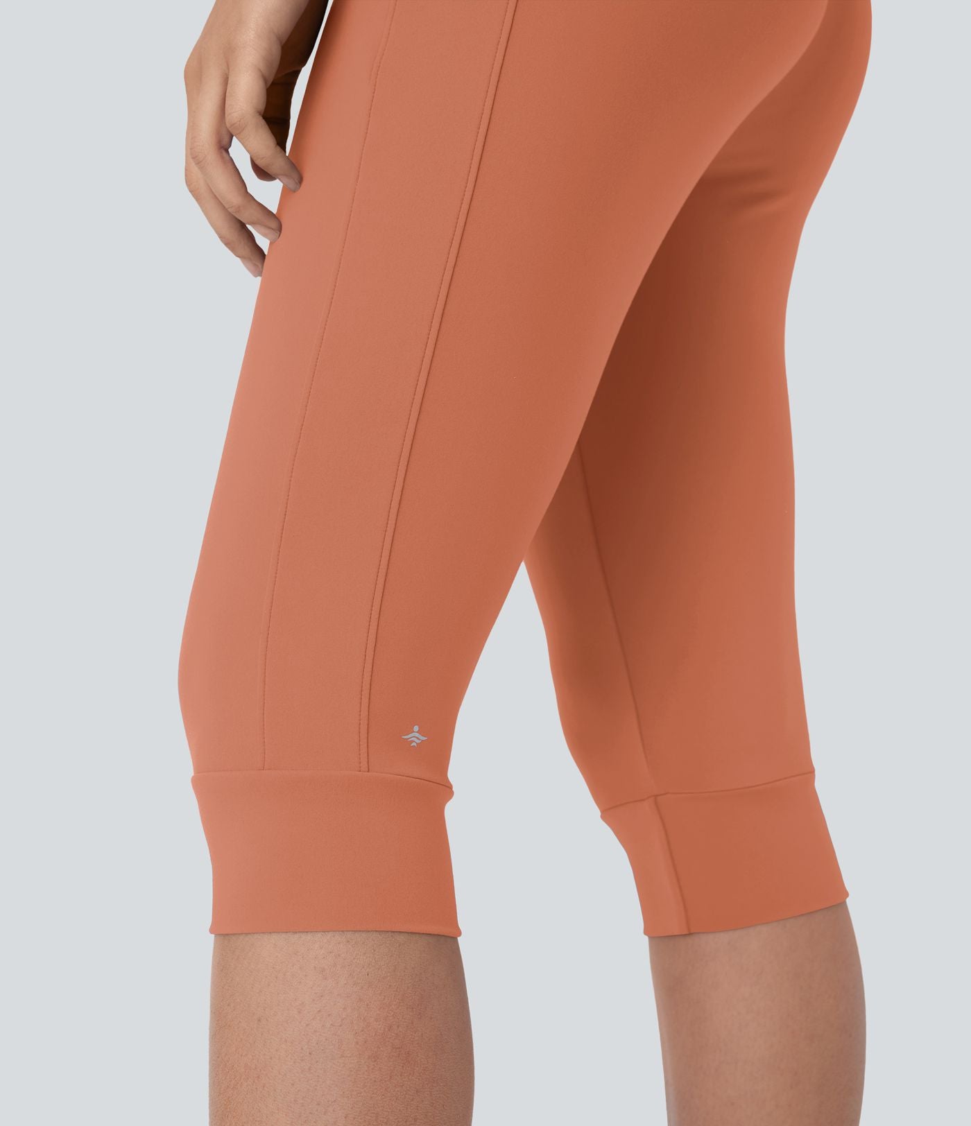 Pantalon corsaire jogging de yoga Softlyzero™ moelleux, taille haute à cordon avec poches latérales