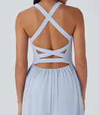 Robe longue décontractée Breezeful™ avec dos nu, bretelles croisées, séchage rapide et poches latérales