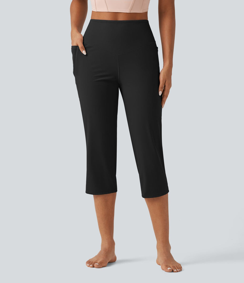 Pantacourt de yoga droit Halara UltraSculpt™ taille haute gainant avec poches