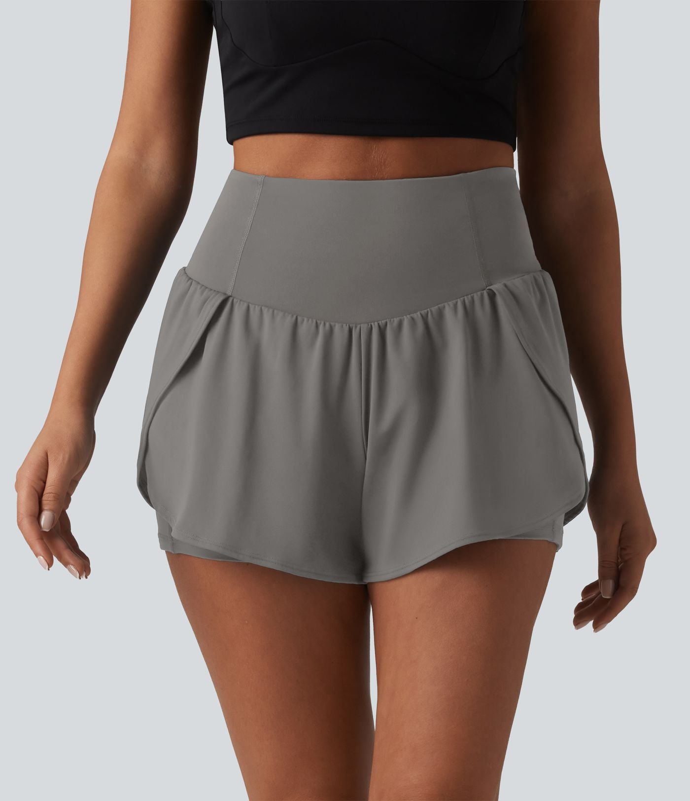Short de yoga SoftlyZero™ Airy 2-en-1 taille haute gainant ourlet arrondi effet frais InstantCool 7,5 cm avec poches