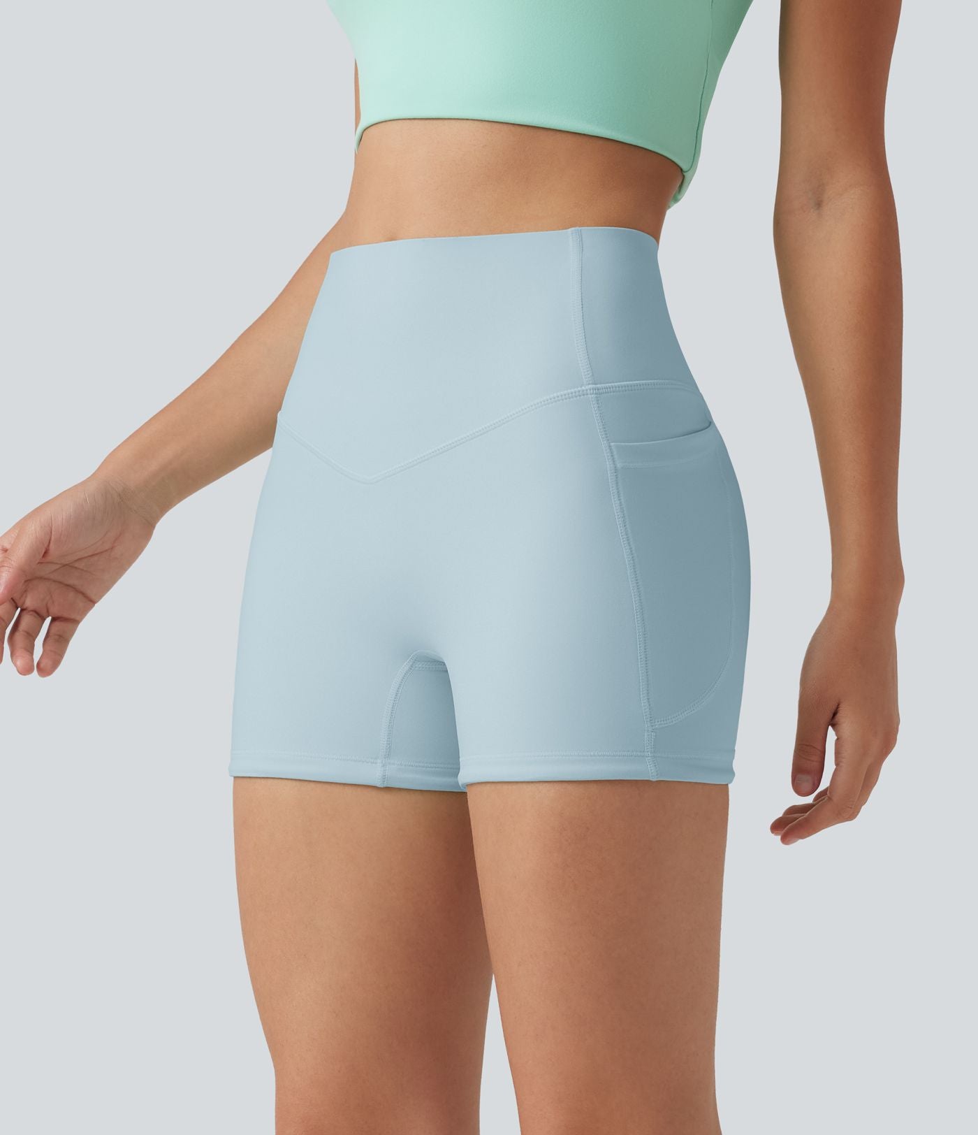 Short cycliste d’entraînement Halara UltraSculpt™ 8cm taille haute gainant avec poches