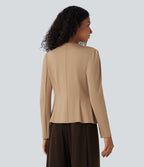 Blazer de travail col rond à agrafes