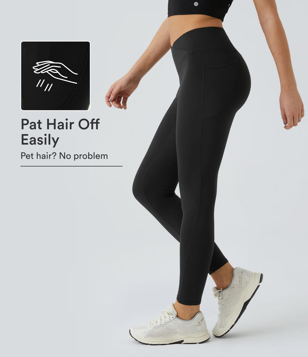 Patitoff™ 2.0 Legging Yoga Résistant Poils d'Animaux Taille Haute Croisée Poches Latérales