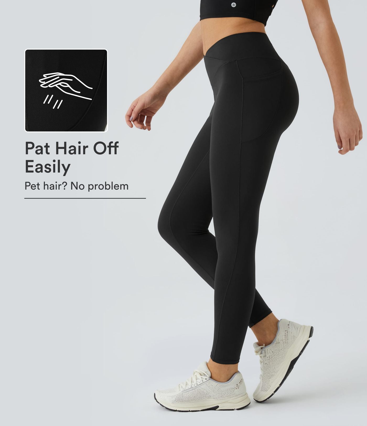 Patitoff™ 2.0 Legging Yoga Résistant Poils d'Animaux Taille Haute Croisée Poches Latérales