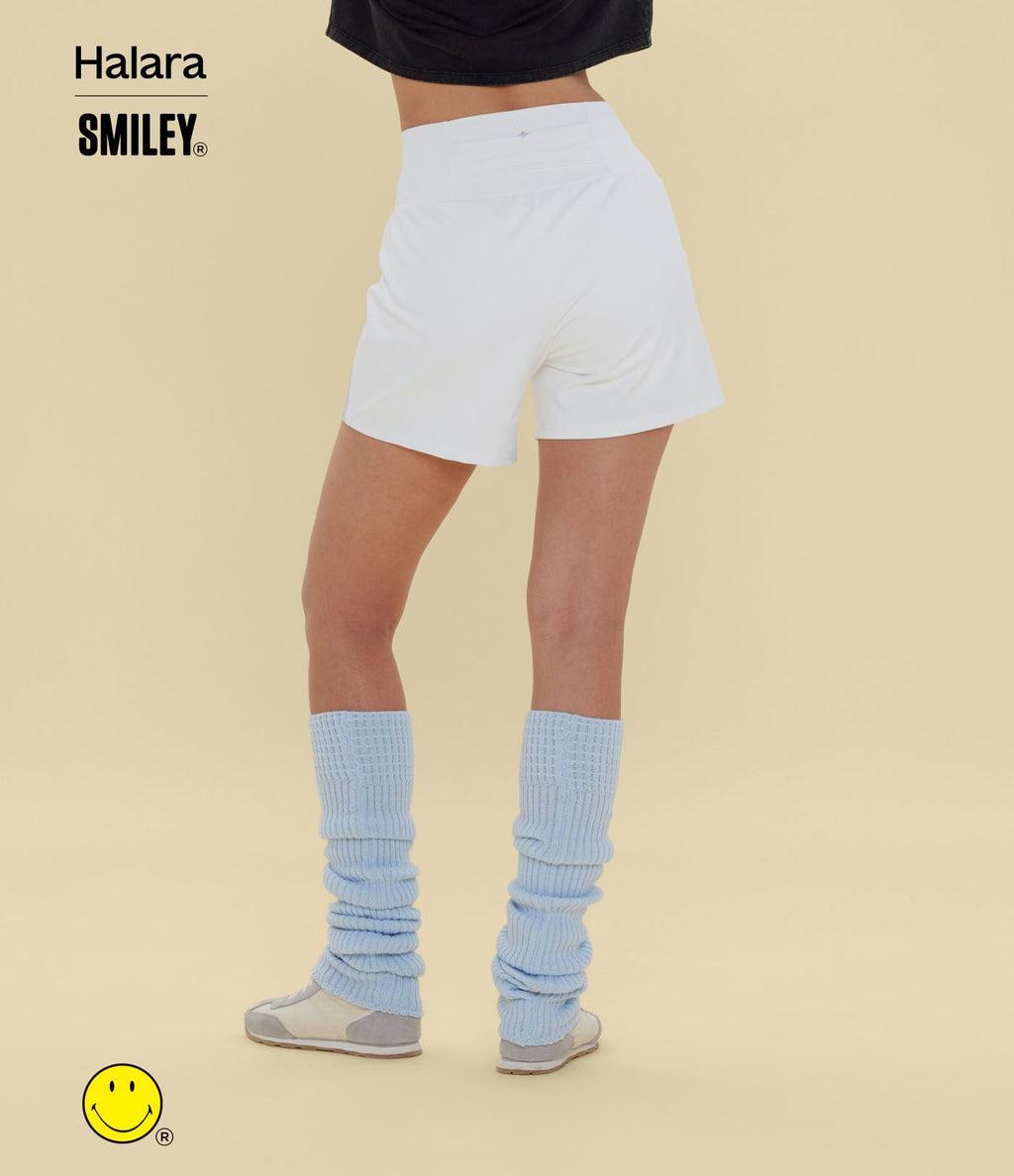 Short de yoga 2-en-1 Halara X Smiley® SoftlyZero™ Airy 12,5 cm taille très haute effet frais InstantCool avec poches, longueur allongée