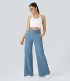 Pantalon yoga large croisé avec ourlet et poches DayStretch - Smile