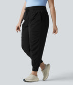 Jogging danse grande taille effet frais InstantCool à taille haute à cordon de serrage froncé et fuselé séchage rapide avec poches, protection solaire UPF40+