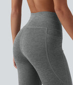 Legging 7/8 de yoga chiné taille haute séchage rapide avec cordon de serrage Halara UltraSculpt™ et poches