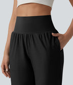 Jogging de yoga gainant taille haute avec œillets avec poches