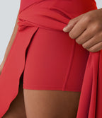 Jupe Longue Casual Breezeful™ Taille Haute à Volants 2en1 Fluide Sèchement Rapide Quotidien Maxi