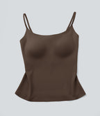 Débardeur décontracté à col rond et soutien-gorge intégré, bonnets BE