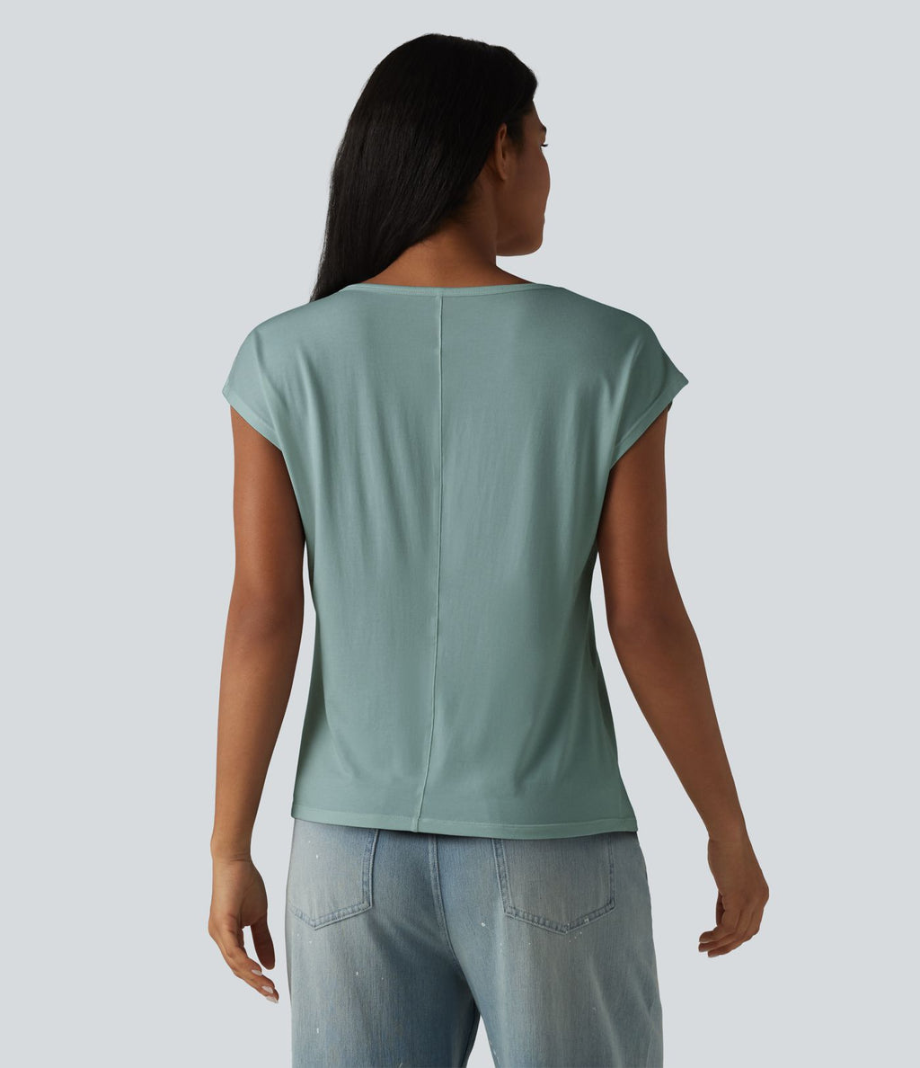 T-shirt col U manches courtes