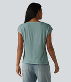 T-shirt col U manches courtes