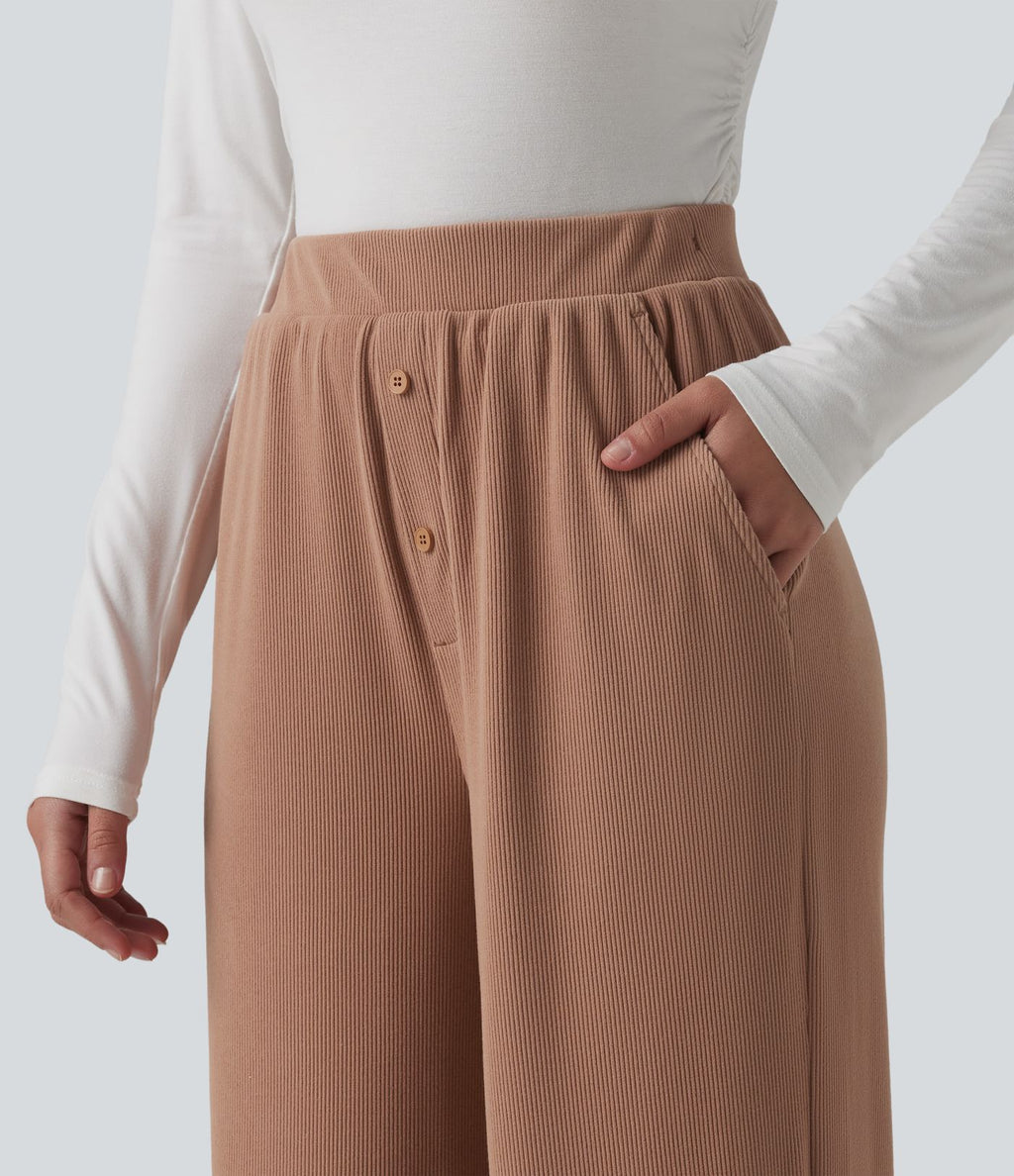 Pantalon de détente taille haute avec poches
