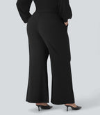 Pantalon tailleur évasé grande taille taille haute Halara Flex™ DayStretch avec poches